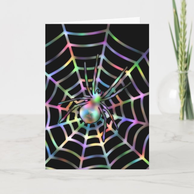 Svart spider i Webben Halloween Kort (Framsida)
