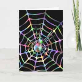 Svart spider i Webben Halloween Kort