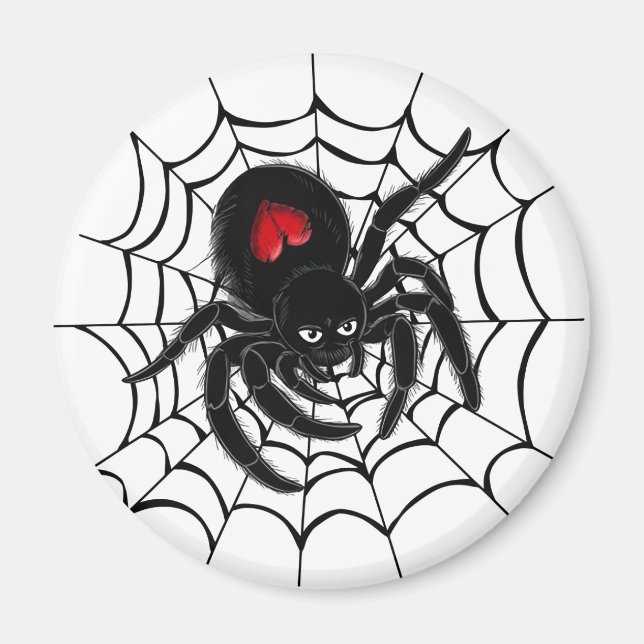 Svart spider i Webben Magnet (Framsidan)