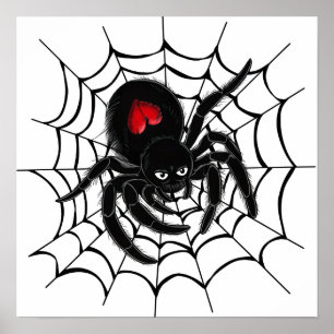 Svart spider i Webben Poster
