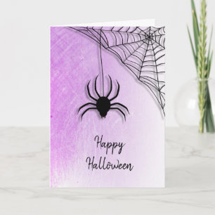 Svart Spider och Happy halloween-kort för Webben Kort