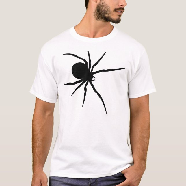 Svart spindel för jätte tee shirt (Framsida)