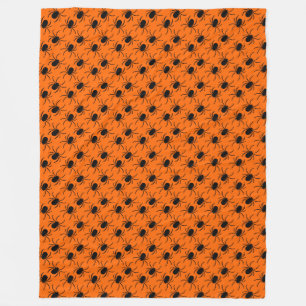 svart spindelhalloween-design fleecefilt