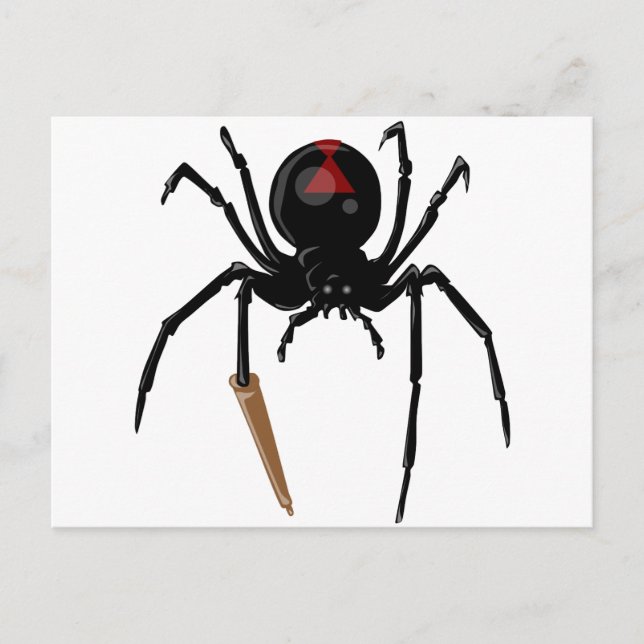 Svart spindelspindel vykort (Framsida)