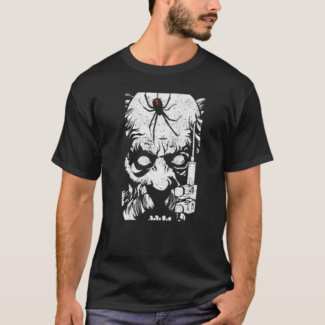 Svart spindelvaccin Den ovaccinerade hästen T Shirt (Framsida)
