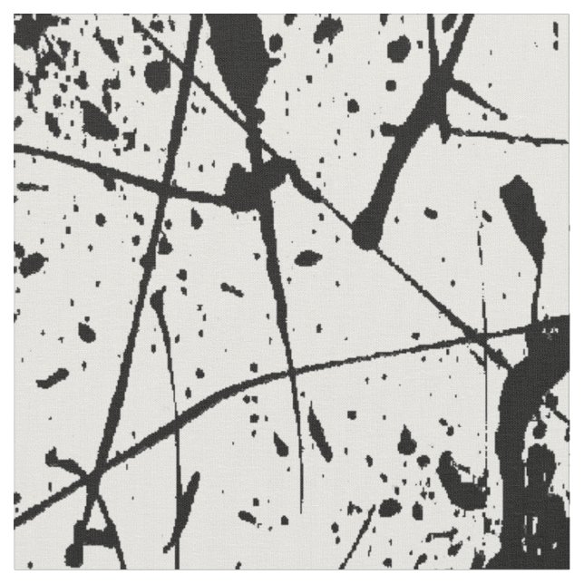 Svart Splatter på vittyg Tyg (Närbild)