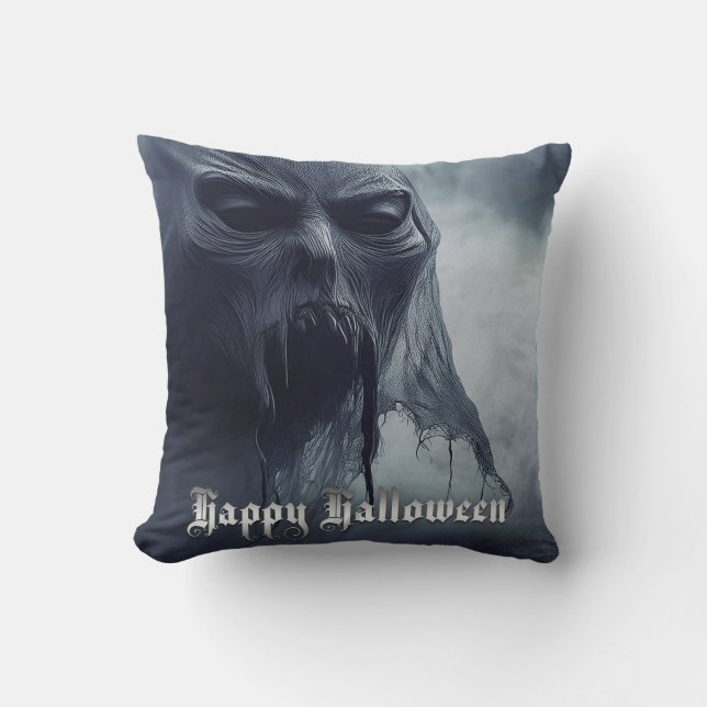 Svart spöke i en helvetisk landskap - Halloween Kudde (Framsida)