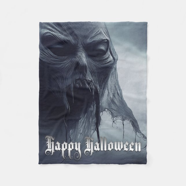 Svart spöke i ett helveteslandskap - Halloween Fleecefilt (Framsidan)