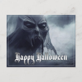 Svart spöke i ett helveteslandskap - Halloween Helg Vykort