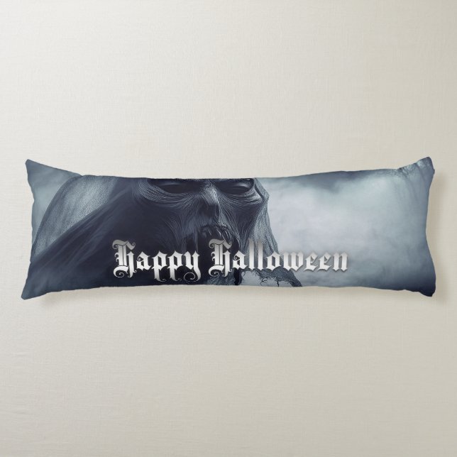 Svart spöke i ett helveteslandskap - Halloween Kroppskudde (Framsidan)