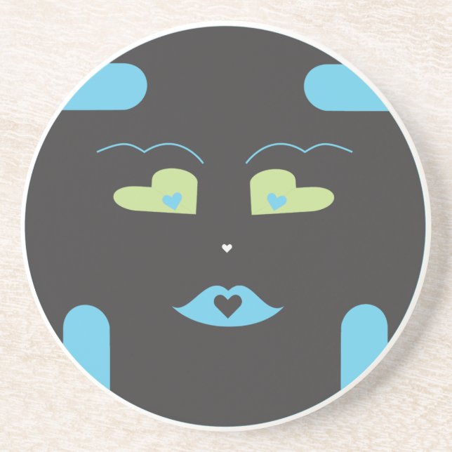 Svart Sponap Coaster.ai Underlägg Sandsten (Framsidan)