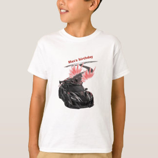 Svart sportbil racing barn födelsedagsfest t shirt