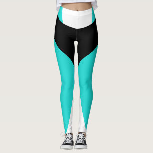 Svart sportbyxor för turkos som bantar djärv leggings
