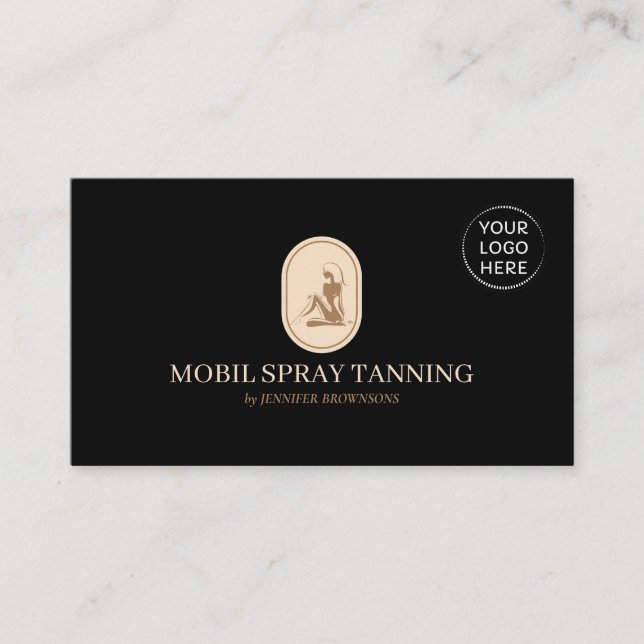 Svart Spray Tan Skönhet Kroppsvård anpassad logoty Visitkort (Framsida)