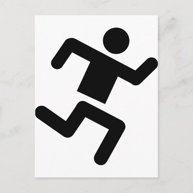 Svart springer-fritidssprinter springa vykort (Framsida)