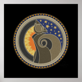 Svart sprit av Coyote-bakgrund Poster