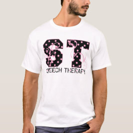 svart st-brev och rosa polka dots t-shirt