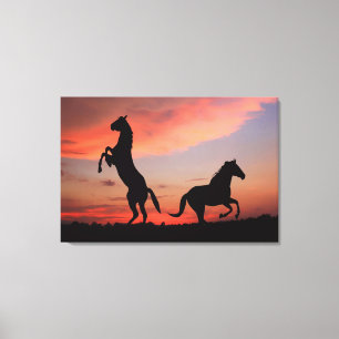 Svart Stallone silhouette Canvastryck