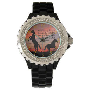 Svart Stallone siluett Armbandsur