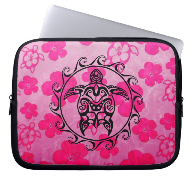 Svart stam- sköldpadda laptop fodral (Framsidan)