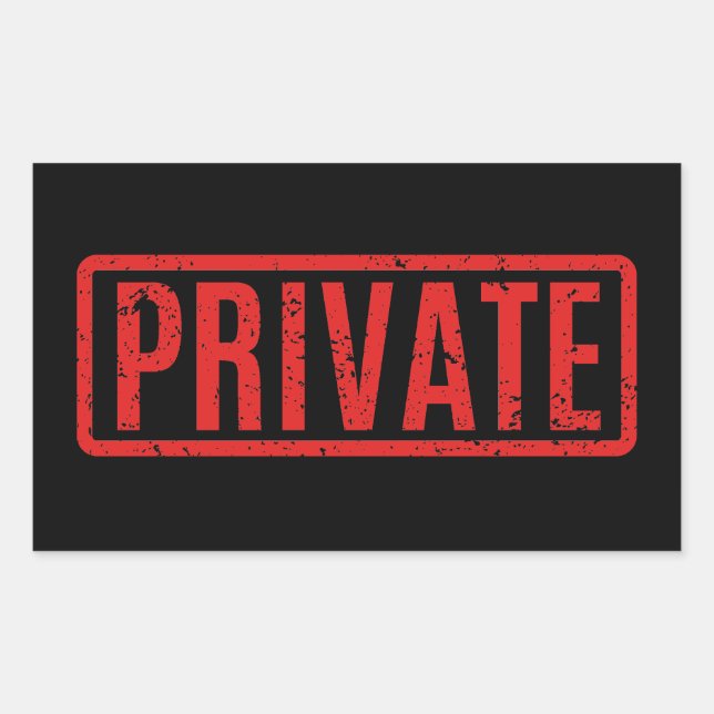 Svart, stämplad privat rektangulär etikett (Framsida)