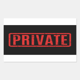 Svart, stämplad privat rektangulär etikett