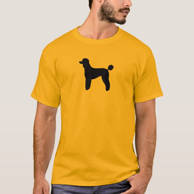 Svart, standard, Pudel| Hund aveln T-shirt (Framsida)