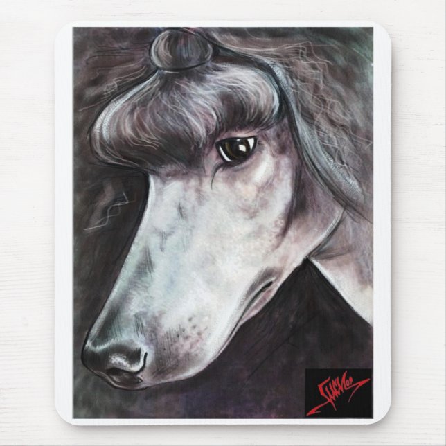 Svart standard pudel Mousepad Musmatta (Framsidan)