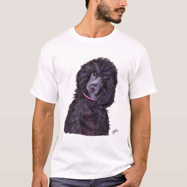 Svart standard pudel tee shirt (Framsida)