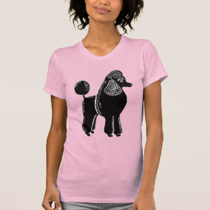 Svart standarda pudelkvinnor kammar hem tee shirt