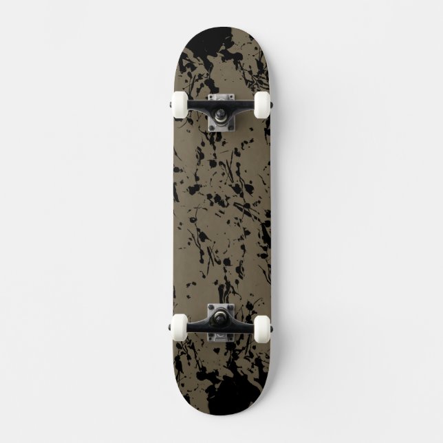 Svart Stänk och Drift Mini Skateboard Bräda 18,5 Cm (Framsida)