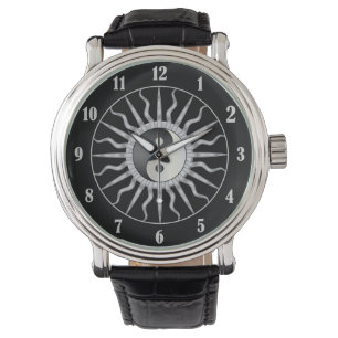 Svart Starburst Yin Yang Armbandsur