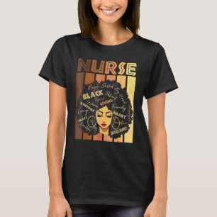 Svart Stark Sjuksköterska Afro Kärlek Melanin Afri T Shirt