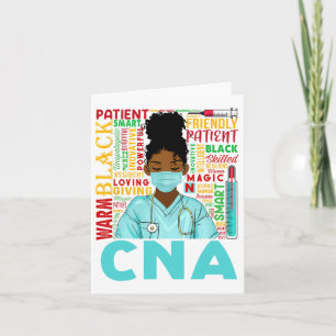 Svart Stark Sjuksköterska Cna Afro Melanin Afrikan Kort