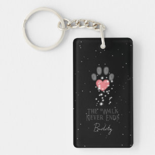 Svart Starlight Rosa Heart Paw Skriv ut Hund Memor