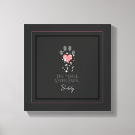 Svart Starlight Rosa Heart Paw Skriv ut Hund Memor Canvastryck