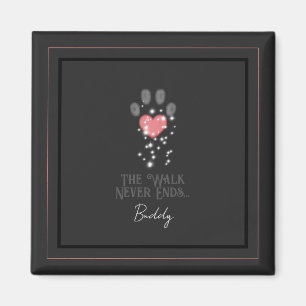 Svart Starlight Rosa Heart Paw Skriv ut Hund Memor Magnet