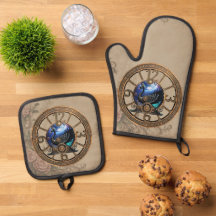 Svart steampunk svan med klockor och växlar.