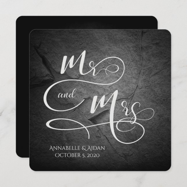 Svart stenglöd inbjudningar (Fram/baksida)