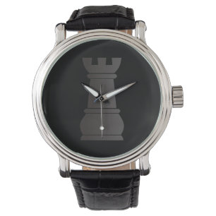 Svart stenschackbiet armbandsur