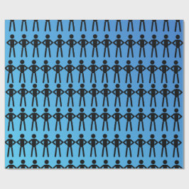 Svart Stick Manar Wrapping Papper Presentpapper