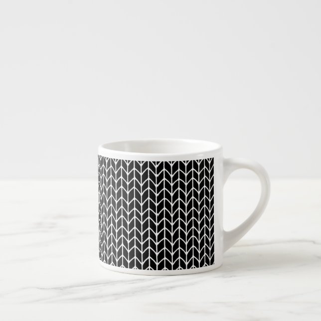 SVART STICKAD espressokopp (Höger)