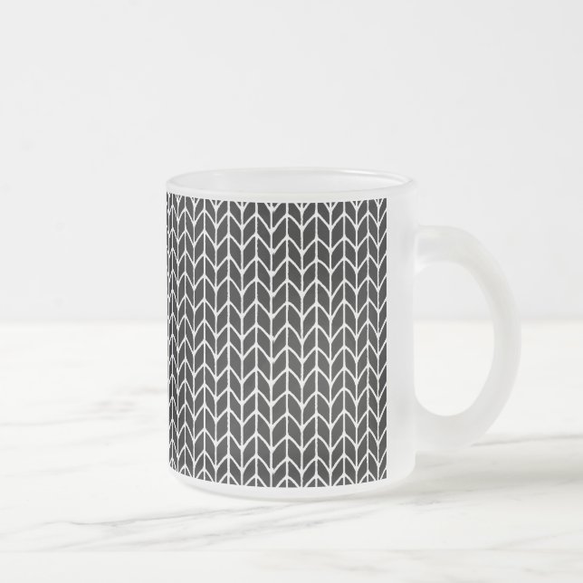 SVART STICKAD Frostad Glas Mugg (Höger)