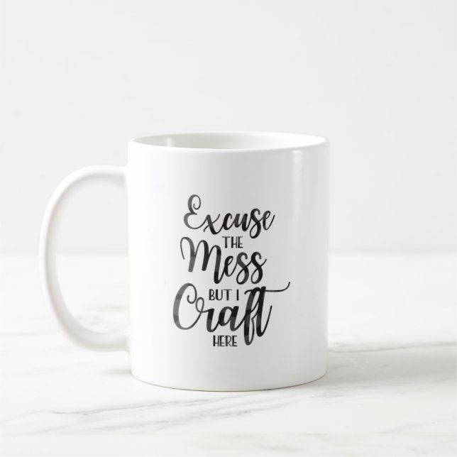 Svart stilcitat kaffemugg (Vänster)