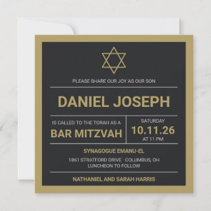 Svart stjärna i Pub Mitzvah-inbjudan Inbjudningar