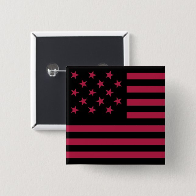Svart stjärnbeprydd banner Amerika flagga Knapp (Framsida & baksida)