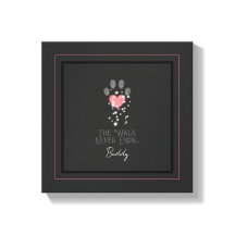 Svart stjärnljus Rosa Hjärtat Tassavtryck Hund Min