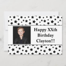 Svart stjärnor med Födelsedagsfesten Message Photo