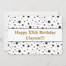 Svart stjärnor med meddelandefödelsedag