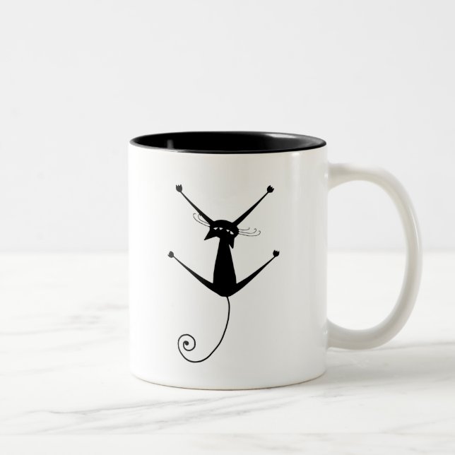 Svart stolligkattunge 10 Två-Tonad mugg (Höger)